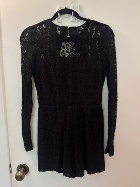 Dynamite Black Crochet Lace one piece